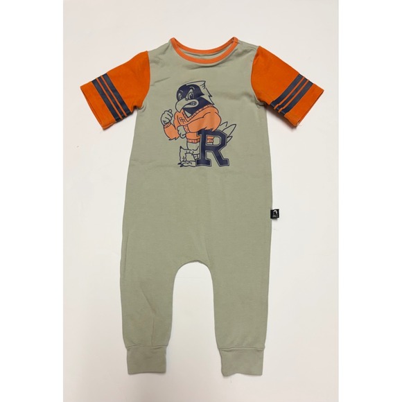 Rags Other - RAGS Kids Sage Green Orange Mascot Bird Graphic Romper 6-12 Months